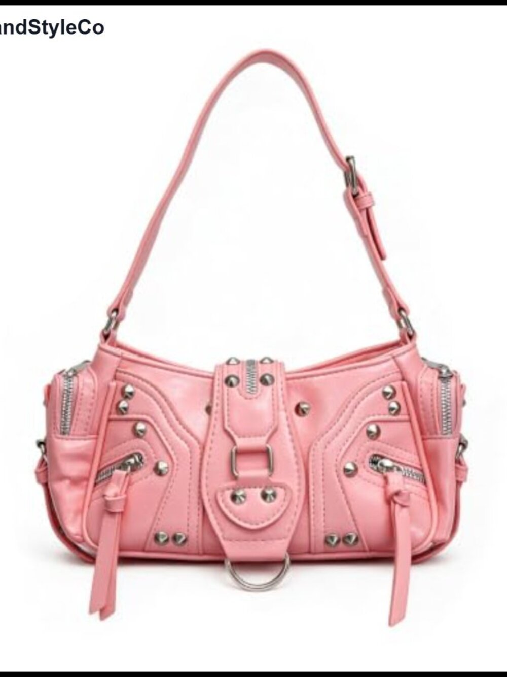 Y2K Studded Vegan Leather Shoulder Bag Punk Crossbody Purse